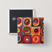 Kandinsky Farbstudie Quadrate Vierkantjes Cirkels  Vierkante Button 5,1 Cm (Voorkant /achterkant)