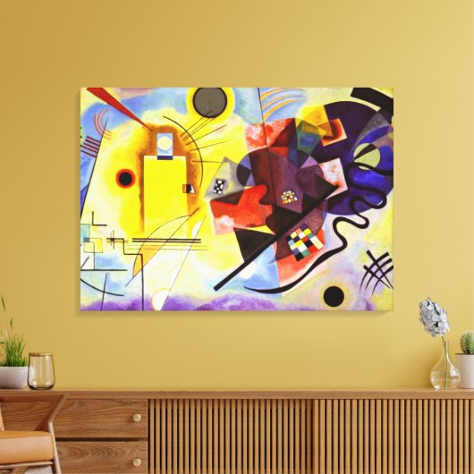 Kandinsky - geel-rood-blauw canvas afdruk (Insitu (Woonkamer))