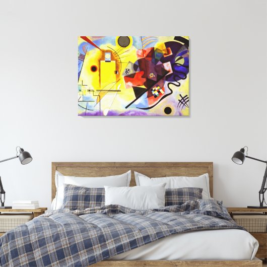 Kandinsky - geel-rood-blauw canvas afdruk (Insitu (Slaapkamer))
