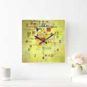 Kandinsky - Gentle Ascent, abstracte kunst Vierkante Klok (Huis)