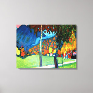 Kandinsky - Herfststudie in Oberau, vintage kunst Canvas Afdruk
