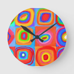 Kandinsky Homage Farbstudy Wall Clock Ronde Klok