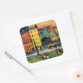 Kandinsky - Houses in München, Vierkante Sticker (Envelop)