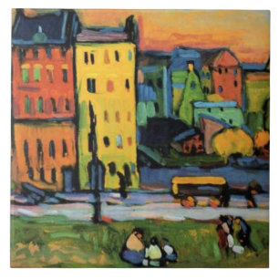 Kandinsky - Huizen in München, Tegeltje