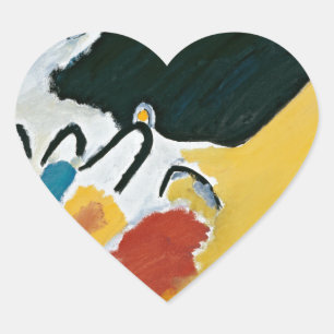 Kandinsky Impressie III Concert Abstract Schilderi Hart Sticker