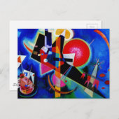 Kandinsky in Blue Abstract Painting Briefkaart (Voorkant / Achterkant)