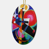 Kandinsky in Blue Abstract Painting Keramisch Ornament (Links)
