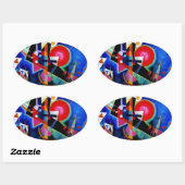 Kandinsky in Blue Abstract Painting Ovale Sticker (Vel)