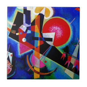 Kandinsky in Blue Abstract Painting Tegeltje