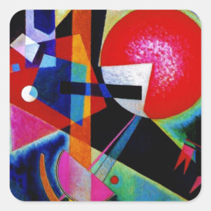 Kandinsky in Blue Abstract Painting Vierkante Sticker
