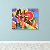 Kandinsky - In Blue, abstracte kunst, Canvas Afdruk (Insitu (Houten vloer))