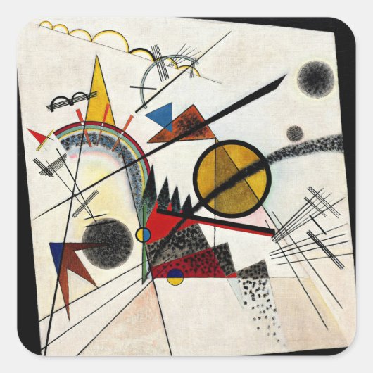 Kandinsky - in de Zwarte Zee Vierkante Sticker (Voorkant)