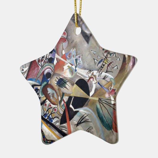 Kandinsky in het Abstracte grijze kunstwerk Keramisch Ornament (Links)