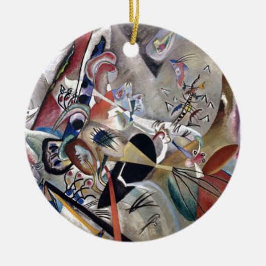 Kandinsky in het Abstracte grijze kunstwerk Keramisch Ornament (Voorkant)