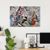 Kandinsky in het Abstracte grijze kunstwerk Poster (Thuiskantoor)