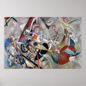 Kandinsky in het Abstracte grijze kunstwerk Poster (Voorkant)