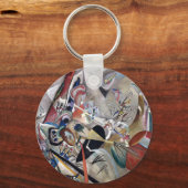 Kandinsky in het Abstracte grijze kunstwerk Sleutelhanger (Voorkant)
