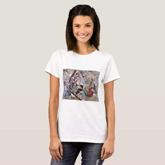 Kandinsky in het Abstracte grijze kunstwerk T-shirt (Voorkant volledig)