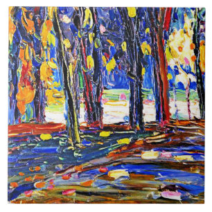 Kandinsky - In the Park of St. Cloud - Autumn II Tegeltje