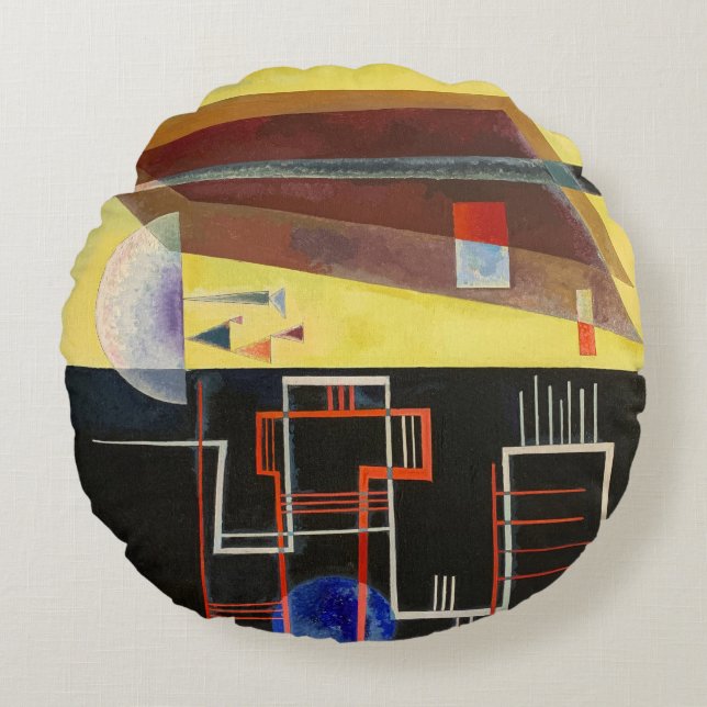 Kandinsky Inner Alliance Abstract kunstwerk Rond Kussen (Voorkant)