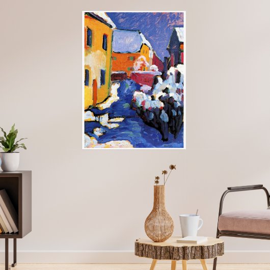 Kandinsky - Kerkhof en pastorie in Kochel Poster (Woonkamer 3)