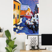 Kandinsky - Kerkhof en pastorie in Kochel Poster (Thuiskantoor)