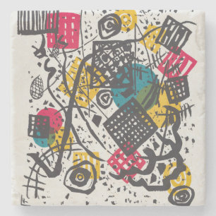 Kandinsky Kleine Welten V Vintage Bauhaus Abstract Stenen Onderzetter