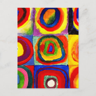 Kandinsky Kleuronderzoek Vierkanten Cirkel Kunst Briefkaart