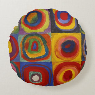 Kandinsky Kleuronderzoek Vierkanten Kleurrijke Vie Rond Kussen