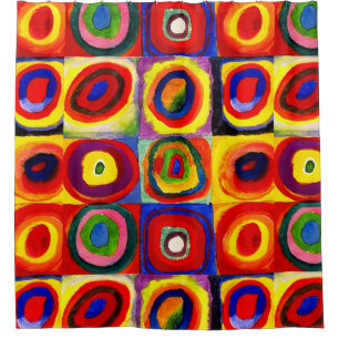 Kandinsky Kleuronderzoek Vierkanten Vierkanten Cir Douchegordijn
