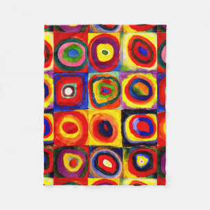 Kandinsky Kleuronderzoek Vierkanten Vierkanten Cir Fleece Deken