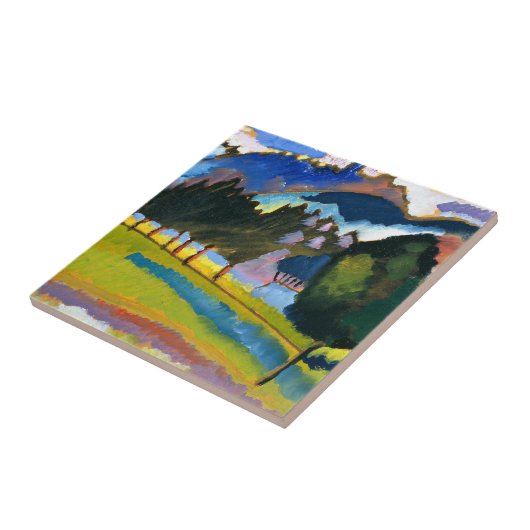 Kandinsky - Landschap met glooiende heuvels Tegeltje (Zijkant)