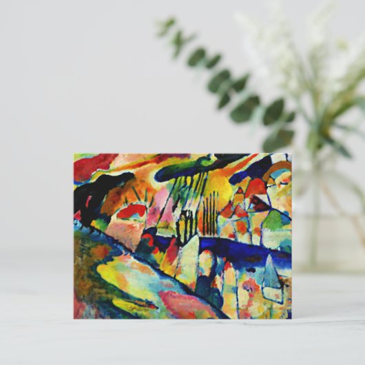 Kandinsky - Landschap met Regen Briefkaart (Staand voorkant)