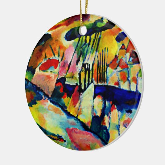 Kandinsky - Landschap met Regen Keramisch Ornament (Links)