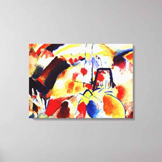 Kandinsky - Landschap met rode vlekken Canvas Afdruk (Voorkant)