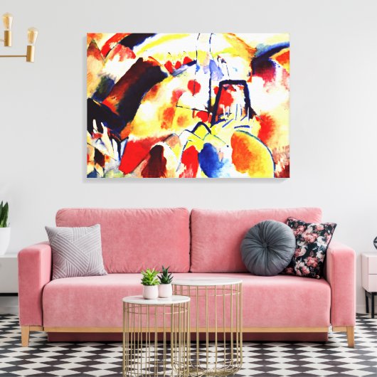 Kandinsky - Landschap met rode vlekken Canvas Afdruk (Insitu (Woonkamer))