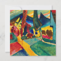 Kandinsky landschap met twee populieren