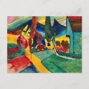 Kandinsky landschap met twee populieren feestdagenkaart