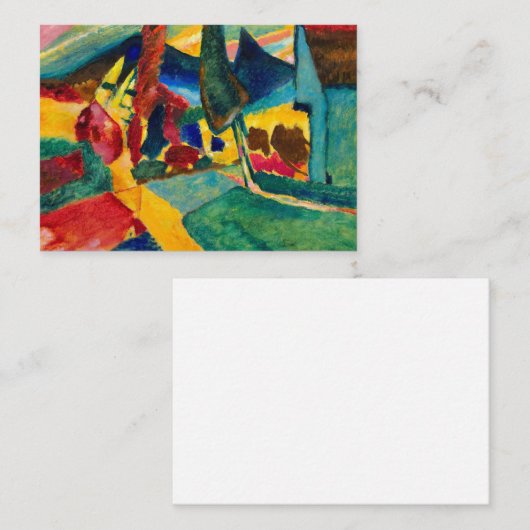 Kandinsky landschap met twee populieren informatiekaartje (Voorkant / Achterkant)