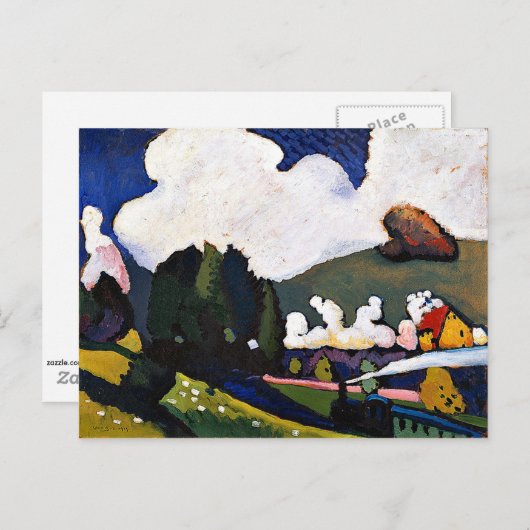 Kandinsky - Landschap nabij Murnau met locomotief Briefkaart (Voorkant / Achterkant)