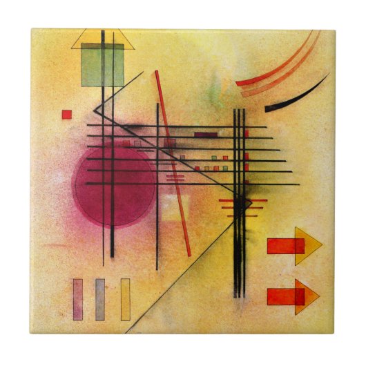 Kandinsky - Levendig, populair abstract schilderij Tegeltje (Voorkant)