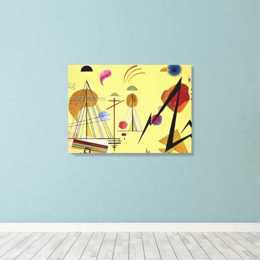 Kandinsky - Line-Spot, kleurrijk abstract schilder Canvas Afdruk (Insitu (Houten vloer))