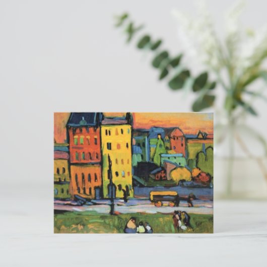 Kandinsky - Maisons à Munich Carte postale (Debout devant)