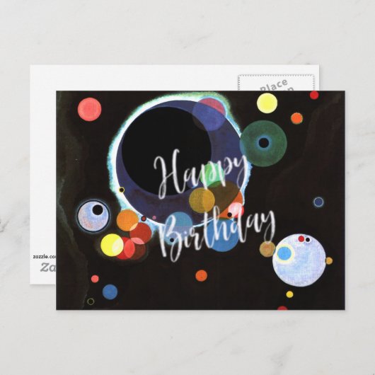 Kandinsky - Meerdere Cirkels - Gelukkige Verjaarda Briefkaart (Voorkant / Achterkant)