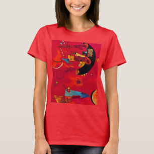 Kandinsky Mit & Gegen Red Color Abstract schildere T-shirt