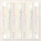 Kandinsky Modern Abstract schilderwerk Glazen Onderzetter (Achterkant)