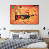 KANDINSKY - MOODY - GRILLIG (Launisch) - 1930 - Canvas Afdruk (Insitu (Slaapkamer))