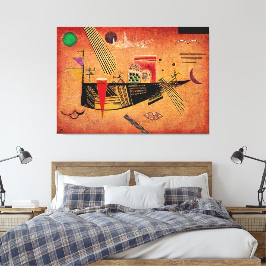 KANDINSKY - MOODY - LAUNISCH (Wispelturig) - 1930 Canvas Afdruk (Insitu (Slaapkamer))