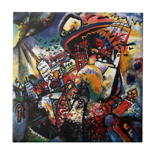 Kandinsky - Moskou I, beroemd schilderij, Tegeltje (Voorkant)