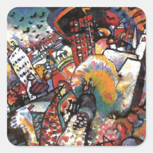 Kandinsky Moskou I Cityscape Abstract schilderen Vierkante Sticker